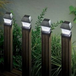 Smart Solar Post Light 4 Pack - Black