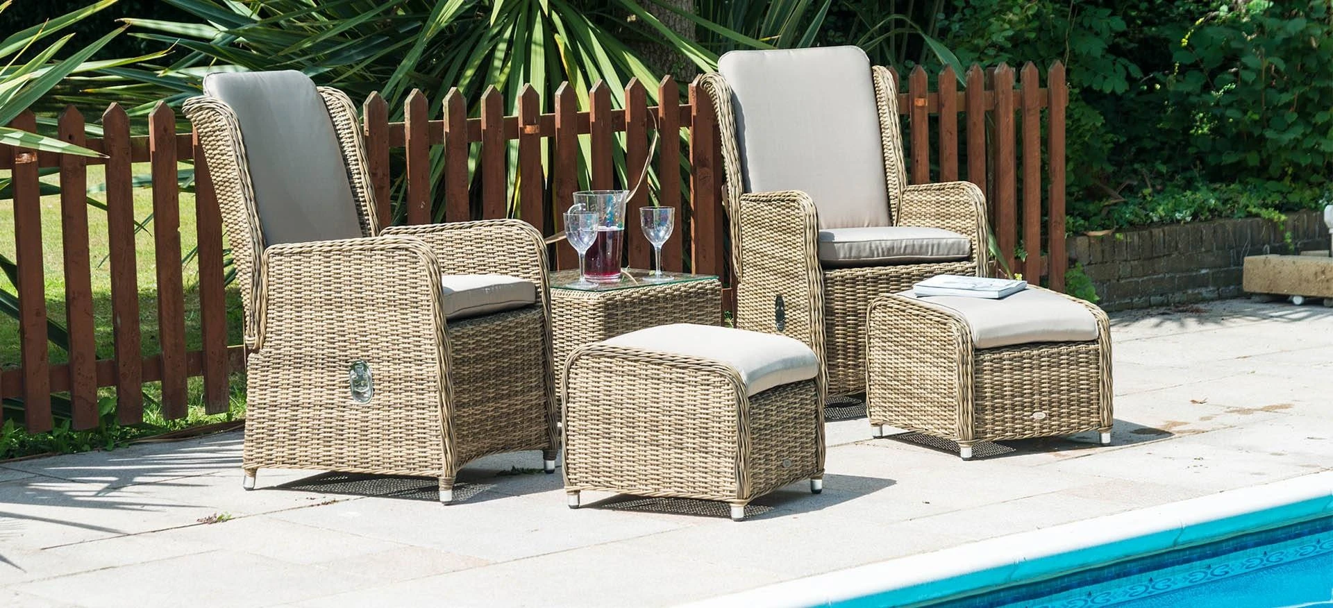 Katie Blake Seville High Back Reclining Chairs With Footstools 1 Katie Blake Seville High Back Reclining Chairs With Footstools