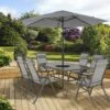 Pagoda Sienna 6 Seat Dining Set Including Parasol