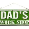 La Hacienda Dad's Workshop Embossed Metal Sign