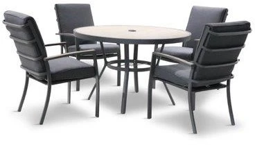 LG Outdoor Monza 4 Seat Set With High Back Armchairs And Parasol 1 LG Outdoor Monza 4 Seat Set With High Back Armchairs And Parasol