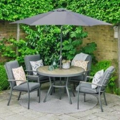LG Outdoor Monza 4 Seat Set With High Back Armchairs And Parasol 7 LG Outdoor Monza 4 Seat Set With High Back Armchairs And Parasol -LG Outdoor Shop 51129 30459